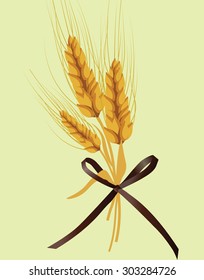 Wheat ears design for labels or decoration. Vector