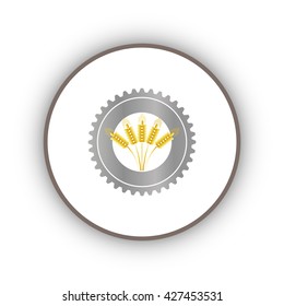 Wheat ears and gear or cog icon