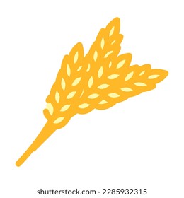 wheat ears harvest yellow color icon vector. wheat ears harvest yellow sign. isolated symbol illustration