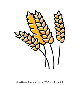 wheat ears harvest yellow color icon vector. wheat ears harvest yellow sign. isolated symbol illustration