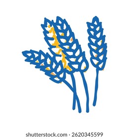 wheat ears harvest yellow doodle icon sketch vector. wheat ears harvest yellow sign. isolated symbol illustration
