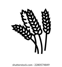 wheat ears harvest yellow line icon vector. wheat ears harvest yellow sign. isolated contour symbol black illustration