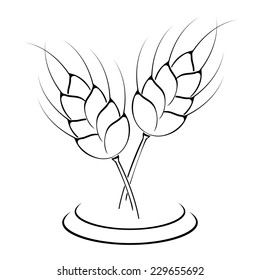 Wheat ears icon isolated on white background, illustration.