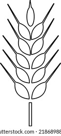 Wheat ears icon, logo isolated on white background