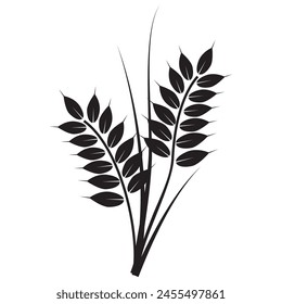 Wheat ears icon, logo isolated on white background