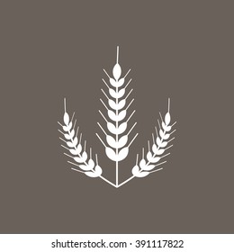 Wheat Ears Icon on Dark Gray Color. Eps-10.