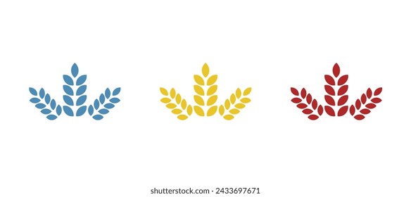 wheat ears icon on a white background, vector illustration