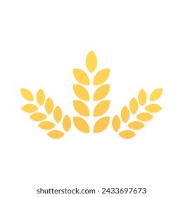 wheat ears icon on a white background, vector illustration