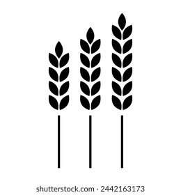 Wheat Ears Icon Set. Grain Symbol. Cereal Crop Illustration. Agriculture Harvest. Vector illustration. EPS 10.