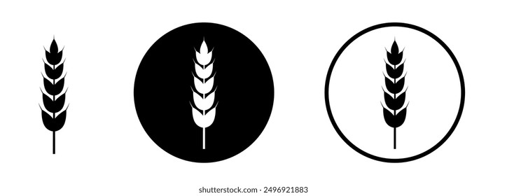 Wheat ears icon set. Wheat logo. Grain spikes set icons.Grain icon. Agriculture symbol. vector illustration