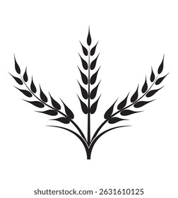 Wheat ears icon set. Wheat logo. Grain spikes set icons. Grain icon. Agriculture symbol. vector illustration.