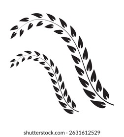 Wheat ears icon set. Wheat logo. Grain spikes set icons. Grain icon. Agriculture symbol. vector illustration.