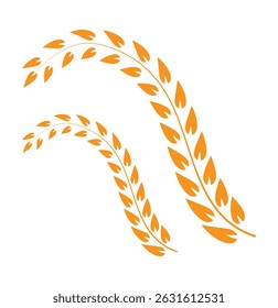 Conjunto de ícones de orelhas de trigo. Logotipo do trigo. Os picos de grãos definem ícones. Ícone Granulado. Símbolo agrícola. ilustração vetorial.