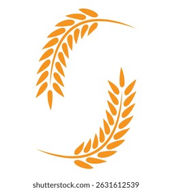 Wheat ears icon set. Wheat logo. Grain spikes set icons. Grain icon. Agriculture symbol. vector illustration.