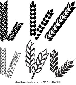 Wheat ears icon set for natural products.eps