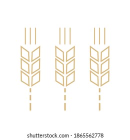 wheat ears icon sign isolated on white background vector illustration.