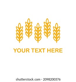 Weizenähren Symbol Vektorgrafik Logo Vorlage. Linie Ganzkornsymbol Illustration für Bio-Öko-Bäckerei, Landwirtschaft, Bier auf weißem Hintergrund.