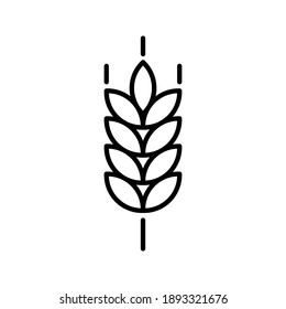 Wheat ears icon vector template .for organic eco farm business, agriculture, bakery, logo design. color editable on white background