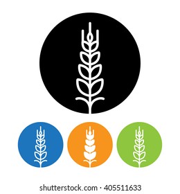 Wheat Ears Icons and Logo Set. 
For Identity Style of Natural Product Company and Farm Company. 
Organic wheat, bread agriculture and natural eat.
Contour lines. Flat design. Design elements. 