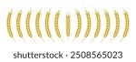 Wheat Ears Icons vector illustration. wheat leaf clipart. Organic wheat icon, bread agriculture. Grains plants and cereal, rye barley and wheat ear spikes. Bakery food concept. cereal plant isolated.