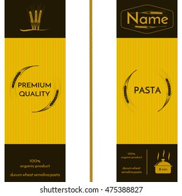 wheat ears image and logo on the packaging of spaghetti or other pasta