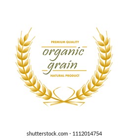 Wheat ears isolated on white background. Template vector icon design. Agriculture wheat logo. Vector illustration. 