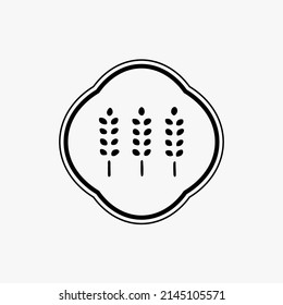 Wheat ears, Japanese style, vector symbol design