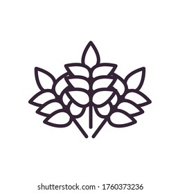 Wheat ears line style icon design, Food grain and agriculture theme Vector illustration