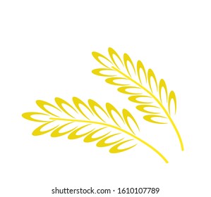 Wheat ears on a white background. Vector illustration.