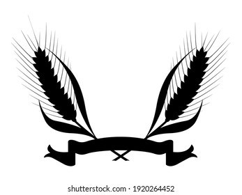 Wheat ears on white background 