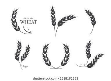 Wheat ears or rice icon. paddy wheat. laurel wreath icon. Vector illustration