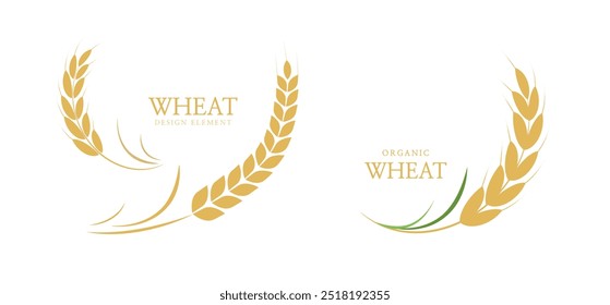 Wheat ears or rice icon. paddy wheat. laurel wreath icon. Vector illustration