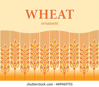Wheat ears seamless ornament. Vector illustration.