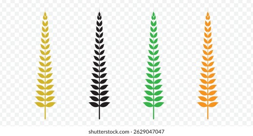 Wheat ears silhouettes vector icons. Wheat icons. Wheat wreath. Grain icons. Wheat icon set on white background vector illustration on Transparent Background. EPS 10.