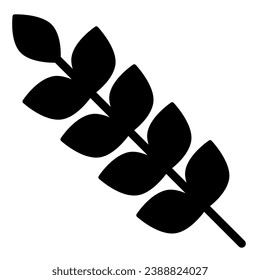 Weizenähren feste Symbol. Landwirtschaft, Vektorgrafik einzeln auf Weiß. Plant-glyph-Design, entwickelt für Web und App. EPS10
