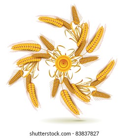 Wheat ears in spiral shape