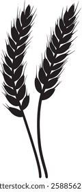 Wheat Ears Vector Illustration Isolated on White Background