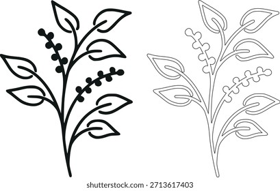 Wheat ears vector illustration isolated on white in a simple hand drawn style