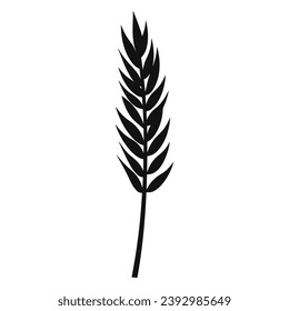 Wheat ears Vector isolated on a wHite background, A Wheat grain silhouette 