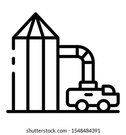Wheat elevator icon. Outline wheat elevator vector icon for web design isolated on white background