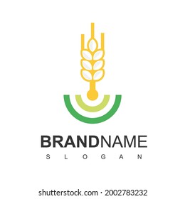 Wheat Farm And Bread Logo Design Vector