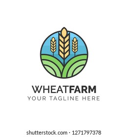 Wheat Farm Logo concept. Creative Minimal design template. Symbol for Corporate Business Identity. Creative Vector element