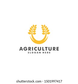 wheat farm logo design, Agriculture icon symbol vector illustration