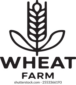 Ilustração de arte vetorial de design do logotipo da fazenda de trigo em um fundo branco