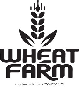 Wheat farm logo design vector art illustration