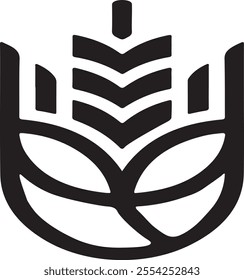 Wheat farm logo design of a vector illustration on a white backgroun