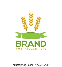 Wheat Farm Logo, flat design. Vector Illustration on white background