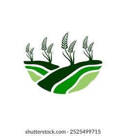 wheat farm logo icon and template illustration
