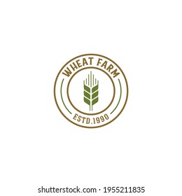 Wheat Farm Logo On White Background Stock Vector (Royalty Free ...