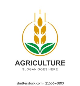 wheat farm logo vector template